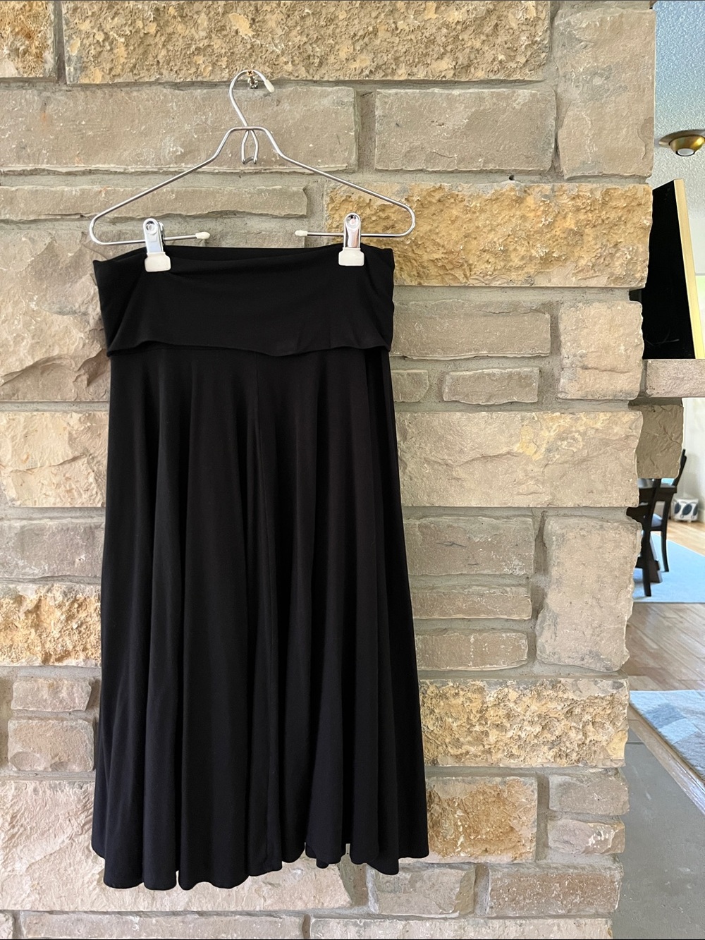 J. Crew Black A-line fold over waist skirt size large - Picture 6 of 11